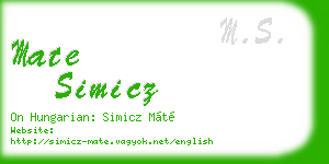 mate simicz business card