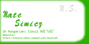 mate simicz business card